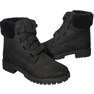 Timberland Jayne Shearling Waterproof Boots Black Size 7.5